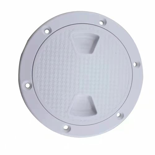 Schiff Hardware ABS Runde Deck Inspektion Zugang Luke Abdeckung Kunststoff Weiß Schwarz Boot Schraube Heraus Deck Inspektion Platte for Yacht Marine 4 zoll für Boote, Wohnmobile(White1) von MKHQST