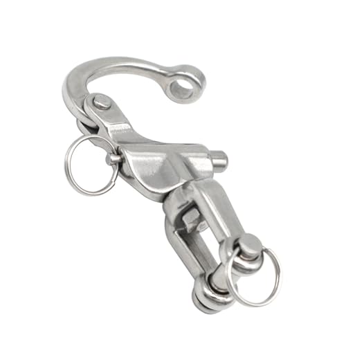 Schiff Hardware Drehbarer Federschäkel aus Edelstahl 316 mit Gabel, drehbarer Schäkel mit Handzug und Schnellverschluss, Zubehör for Schiffsbeschläge für Boote, Wohnmobile(128mm) von MKHQST