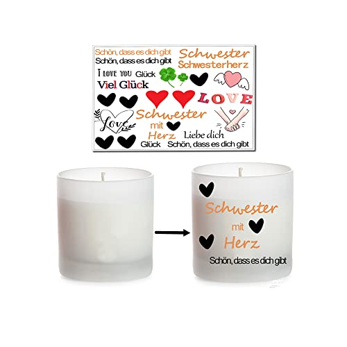 Geschenke für Frauen, Geschenke für Freundin, Lustige Freundschaftsgeschenke, Duftkerzengeschenke 1PC kerzen tattoofolie + 1pc Duftkerze im GlasFreundschaftskerzengeschenke von MKISHINE