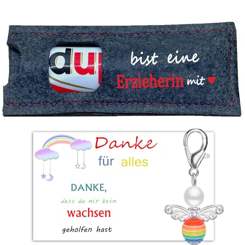 Schokoriegel Hülle Filz Geschenkverpackung | Erzieherin mit Herz Erzieher | Abschiedsgeschenk Kita Geschenkbox Danke kindergarten abschied von MKISHINE