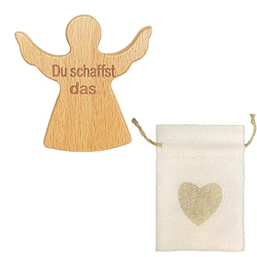 Schutzengel Glücksbringer Handschmeichler mit Du schaffst das! Engel Figur Weihnachtsdeko Geschenk zur Geburt Taufe Kommunion Glücksbringer für Familie Freunde Mutmacher Geschenk schutzengel kinder von MKISHINE