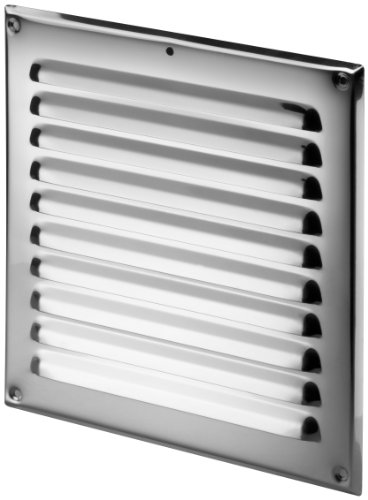 Lüftungsgitter Metall chrom 165 x 165 mm Edelstahl Optik Insektennetz Abluftgitter Zuluft Abluft Gitter Lüftung MTA 2N Lamellengitter Wetterschutzgitter Lüftungsgitter Metall chrom 165 x 165 mm Edelstahl Optik Insektennetz Abluftgitter Zuluft Abluft Gitter Lüftung MTA 2N Lamellengitter Wetterschutzgitter von MKK