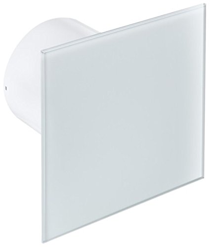 Ø 100 mm Design Badventilator Glasfront mit Rückstauklappe WEG100S Lüfter Ventilator Front Wandlüfter Badlüfter Ventilator Einbaulüfter Bad Küche leise Glas 10 cm von MKK