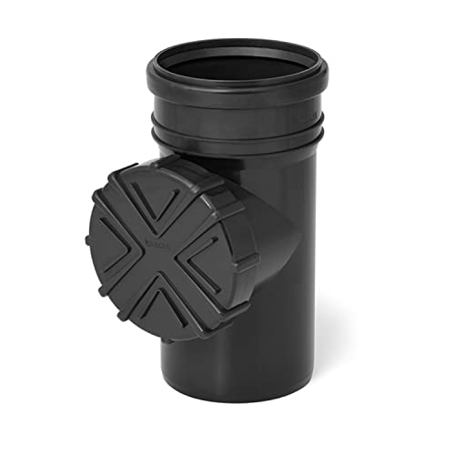 Regen Wasser Reinigungsrohr DN 100 Ø 110 mm braun grau graphit orange Laub Sieb Ablauf Fallrohr Rohr Dachrinne (Graphit) von MKK