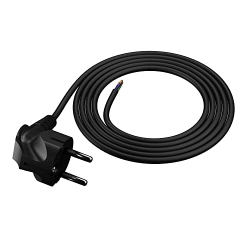 Anschlusskabel Schukostecker Anschlussleitung Schuko Geräteanschluss Kabel 1,5 m - 3x1,5 mm² schwarz von MKK
