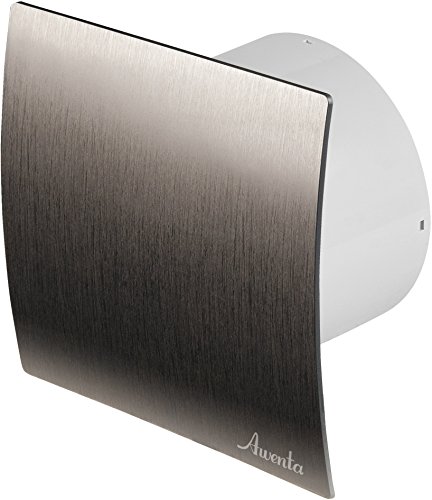 Badventilator Ø 100 mm silber gebürstet mit Timer/Nachlauf und Rückstauklappe WES100T Lüfter Ventilator Front Wandlüfter Badlüfter Ventilator Einbaulüfter Bad Küche leise 10 cm von MKK