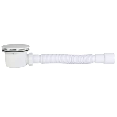 Duschablauf Siphon Ablaufgarnitur Abfluss Duschwanne Duschtasse Duschsiphon Ø 90 mm Rohr weiß von MKK