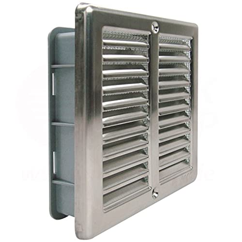 MKK Edelstahl Lüftungsgitter Insektennetz Einbaurahmen 150 x 150 mm Lamellengitter Gitter Belüftung Lüftungssystem MKK Edelstahl Lüftungsgitter Insektennetz Einbaurahmen 150 x 150 mm Lamellengitter Gitter Belüftung Lüftungssystem von MKK