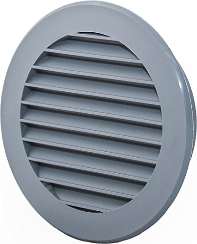 L2 Lüftungsgitter Abschlussgitter rund Ø 100 mm grau mit Insektennetz Gitter ABS Kunststoff witterungsbeständig Insektenschutz von MKK
