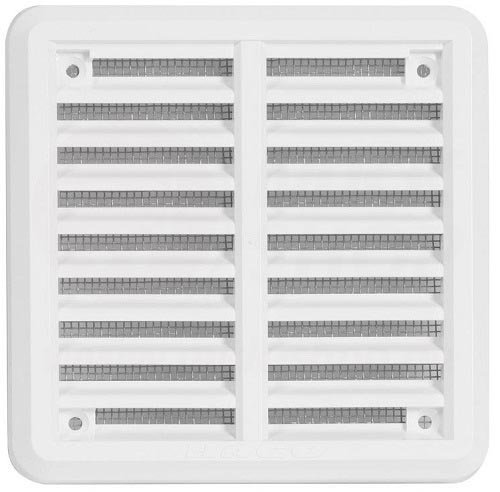 Lüftungsgitter Garage ASA Kunststoff weiß 100 x 100 mm Tür Bad WC in vielen Größen Zuluft Abluft Gitter mit Insektennetz weiß braun Küche Lüfter Insektenschutz von MKK