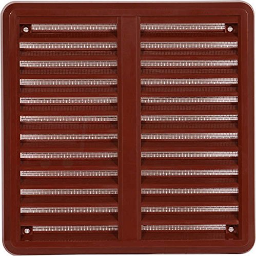 Lüftungsgitter Insektennetz braun 150 x 150 mm / 75 - 125 mm einstellbar Lüftung Garage Abluftgitter Gitter Insektenschutz Luft ASA Kunststoff weiß braun Abschlussgitter Zuluft Abluft Tür Bad WC Küche Lüfter in vielen Größen von MKK