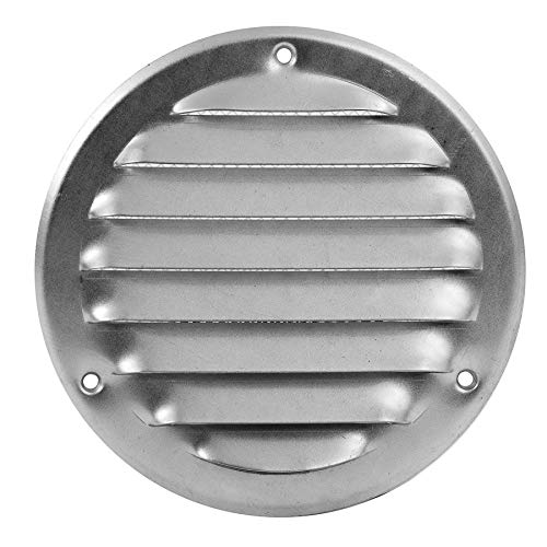 Lüftungsgitter Metall Insektenschutz Abluft Zuluft Rund Wetterschutz Lamellen Ø 125 mm Edelstahl von MKK