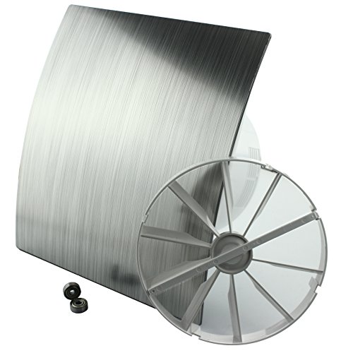 MKK - 18153-002 - DUO Design Badlüfter Wandlüfter Turbo Ventilator Rückstauklappe Kugellager Standard Ø 100 mm Silber gebürstet von MKK