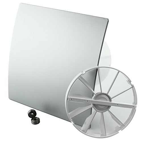 MKK - 18153-016 - DUO Design Badlüfter Wandlüfter Turbo Ventilator Rückstauklappe Kugellager Standard Ø 125 mm Silber von MKK