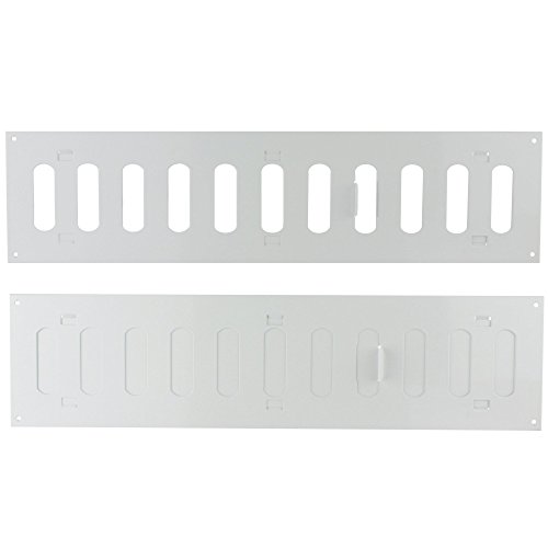 MKK - 18529-028 - Lüftungsgitter Wandgitter Abschluss Metallgitter Abluft Zufluft Insektenschutz verschließbar 300 mm x 100 mm verschließbar weiß von MKK