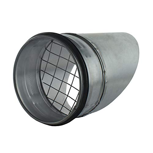 MKK Aussenhaube Ausblasstutzen Wickelfalzrohr 45° Abluft Zuluft EPDM Dichtung Wetterschutz Gitter Ø 400 mm von MKK