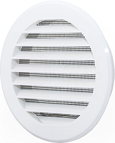 Lüftungsgitter Abschlussgitter rund Ø 125 mm weiß mit Insektennetz ABS Kunststoff schlagfest witterungsbeständig Insektenschutz Abluftgitter Garage Keller Wohnraum- Gitter Lüftungsgitter Abschlussgitter rund Ø 125 mm weiß mit Insektennetz ABS Kunststoff schlagfest witterungsbeständig Insektenschutz Abluftgitter Garage Keller Wohnraum- Gitter von MKK