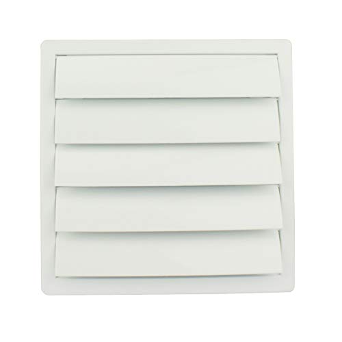 MKK Lüftungsgitter Lamellengitter Wetterschutz Kunststoff Abluft 170 x 170 mm eckig Ø 125 mm weiß von MKK