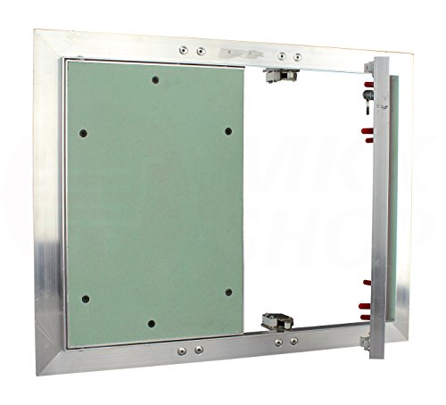 Revisionsklappe 50 x 50 cm GK-Einlage grün (doppelflüglig) 12,5 mm beplankt mit Fangsicherung und Druckverschluss Wartungs- Inspektionsklappe Gipskarton Revisions- Wartungstür Reinigungsklappe Wartungsöffnung Alu-Rahmen Feuchtraumgeeignet Trockenbau von MKK