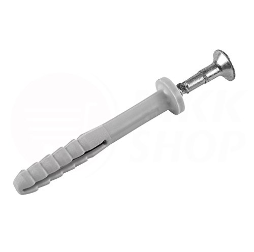 Schlagdübel Nageldübel 6 x 60 mm 200 Stück mit Einschlagsperre Einschlagdübel vormontiert Zylinderkopf Senkkopf in viele Größen galvanisch verzinkt Kreuzschlitz Schraube Dübel Nylon Durchsteckmontage Schlagdübel Nageldübel 6 x 60 mm 200 Stück mit Einschlagsperre Einschlagdübel vormontiert Zylinderkopf Senkkopf in viele Größen galvanisch verzinkt Kreuzschlitz Schraube Dübel Nylon Durchsteckmontage von MKK