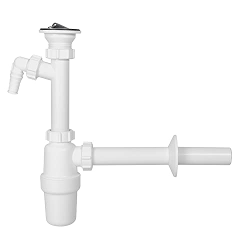 Siphon Flaschensiphon Röhrensiphon Waschtisch Geräteanschluss Ø 32-40 mm Ø 32 mm mit Ablaufventil + Geräteanschluss von MKK