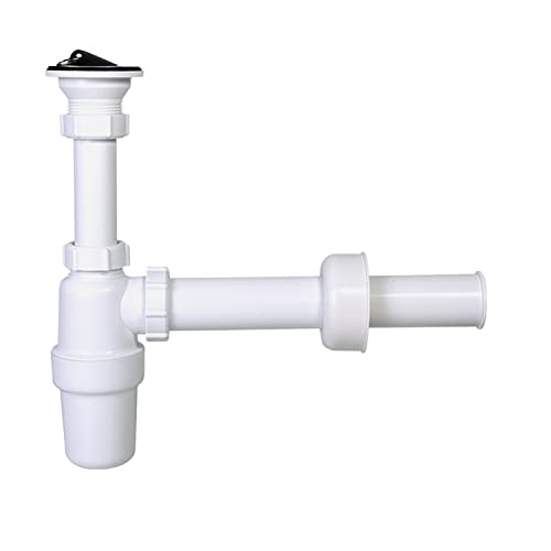 Siphon Flaschensiphon Röhrensiphon Waschtisch Geräteanschluss Ø 32-40 mm Ø 40 mm mit Ablaufventil von MKK