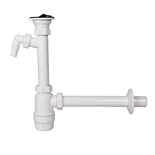 Siphon Flaschensiphon Röhrensiphon Waschtisch Waschbecken Geräteanschluss mit Ablaufv. + Geräteanschl. von MKK