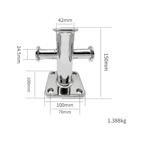 316 Edelstahl Marine Einzigen Kreuz Poller Heavy Duty Klampe Hardware Boot Zubehör(100x100MM) von MKLHAVB