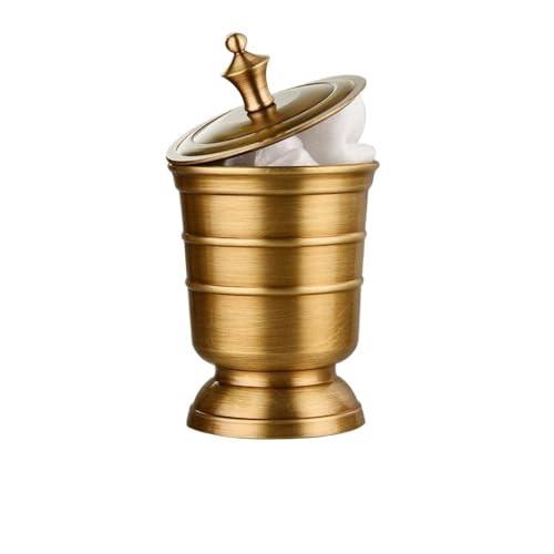 Antikes Messing Badezimmerzubehör Lotion Flasche Zahnbürste Becherhalter Seifenschale Seifenspender 5-teiliges Set Badezimmerzubehör (Color : Storage Tank) von MKLHAVB