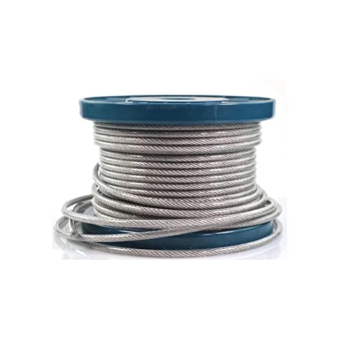 Drahtseil 304 Edelstahl PVC-beschichtetes flexibles Drahtseil Weiches Kabel Transparente Wäscheleine Edelstahlseil(Size:0.5mmX30meters 1X7) von MKLHAVB