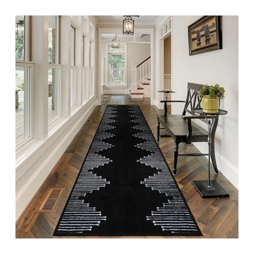Flur Läufer Teppich Langen Korridor Teppich Weichen Samt Boden Matte Home Dekoration Zimmer Dekor(Color01,80x240cm) von MKLHAVB