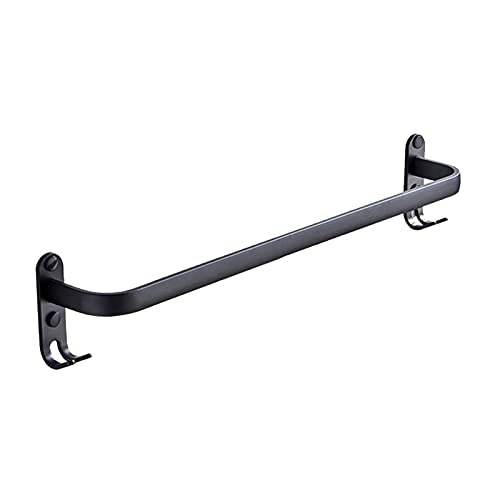 Handtuchhalter Handtuch Rail Rack Halter Badezimmerhandtücher Rack Aufhänger Schwarz Silber Edelstahl Wandbehang Handtuch Bar Lagerregal (Color : Single Rack, Size : 50cm) von MKLHAVB