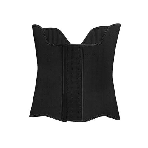 MKLHAVB 25 Stahlknochen Latex Taillentrainer Damen Korsett for Bauchmuskelkontraktion nach Fitnessübungen(Black,XL) von MKLHAVB