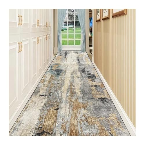 MKLHAVB Langer Flur-Teppichläufer, Flur, Durchgang, Zuhause, großer Teppich, Treppe, Bequeme, waschbare Bodenmatte(Color01,100x300cm 39.4x118in) von MKLHAVB