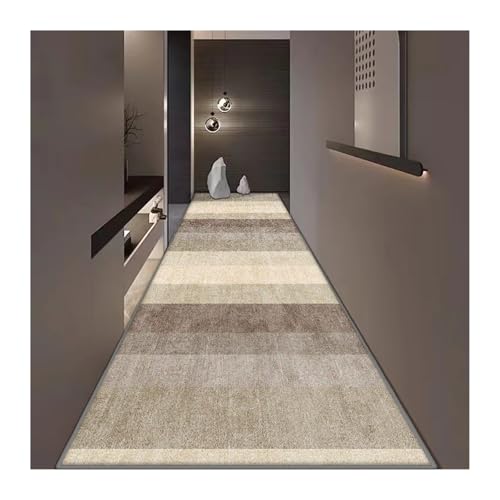 MKLHAVB Langer Flurteppich im modernen Stil, Rutschfester Flurläufer, leicht zu reinigende Flurteppiche, waschbare Fußmatte for den Eingangsbereich der Veranda(Color01,100x400cm 39.4x157in) von MKLHAVB