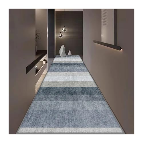 MKLHAVB Langer Flurteppich im modernen Stil, Rutschfester Flurläufer, leicht zu reinigende Flurteppiche, waschbare Fußmatte for den Eingangsbereich der Veranda(Color02,90x400cm 35.4x157in) von MKLHAVB