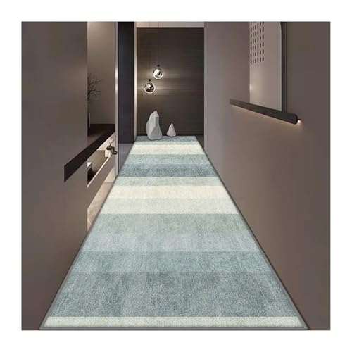 MKLHAVB Langer Flurteppich im modernen Stil, Rutschfester Flurläufer, leicht zu reinigende Flurteppiche, waschbare Fußmatte for den Eingangsbereich der Veranda(Color04,80x400cm 31.5x157in) von MKLHAVB