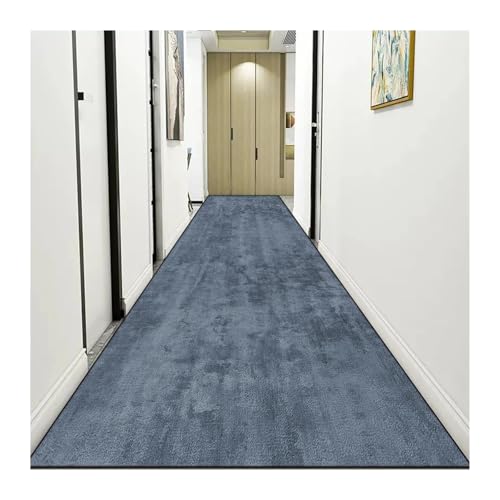 MKLHAVB Leichter Luxus-Langkorridor-Teppich, einfarbig, abstrakt, for den Flur, Läufer, Moderne Flurmatte, for das Schlafzimmer(Color01,100x400cm 39.4x157in) von MKLHAVB