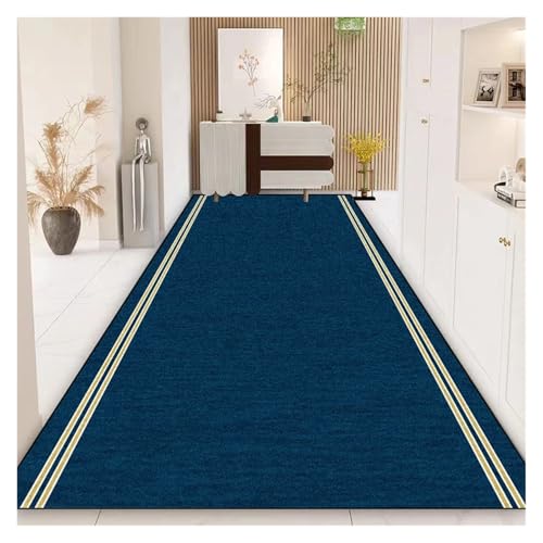 MKLHAVB Luxus Gold Langer Flurteppich Flurläufer Teppiche Treppenteppich rutschfeste waschbare Gangbodenmatte(Color02,80x300cm 31.5x118in) von MKLHAVB