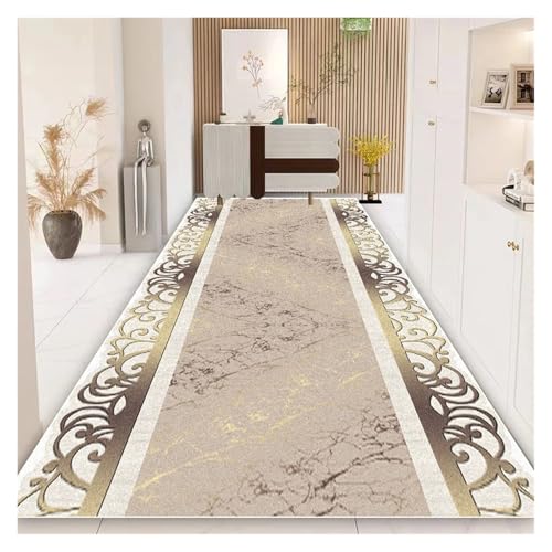 MKLHAVB Luxus Gold Langer Flurteppich Flurläufer Teppiche Treppenteppich rutschfeste waschbare Gangbodenmatte(Color06,120x200cm 47x78.7in) von MKLHAVB