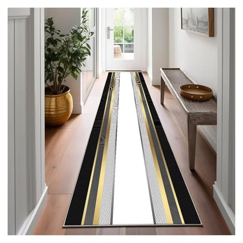 MKLHAVB Luxus Langer Flur Teppichläufer 60x200 rutschfeste Flurteppiche Hotelzimmer Treppen Fußmatten Hochzeit(Color05,1.9x13.1ft(60x400cm)) von MKLHAVB