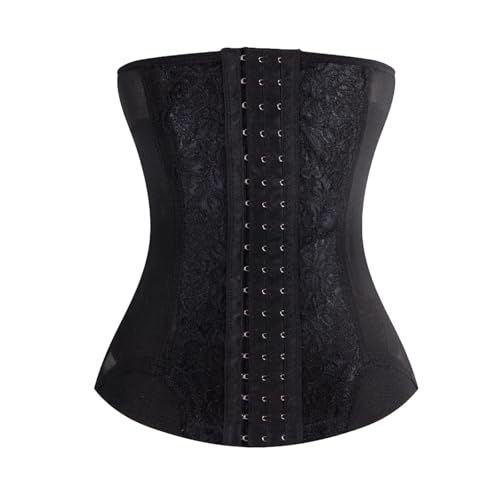 MKLHAVB Mesh-besticktes Korsett Body Shaper Taillentrainer Hüftgürtel for Frauen Bauchstraffung Kontrolle Shapewear(Black,2XL) von MKLHAVB
