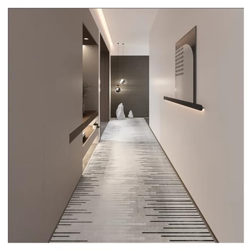 MKLHAVB Modernes Design Gang Teppich Langläufer Hotel Eingang Flur Korridor Treppe rutschfeste Matte Schlafzimmer Nachttisch Teppiche(Color01,120X400CM) von MKLHAVB