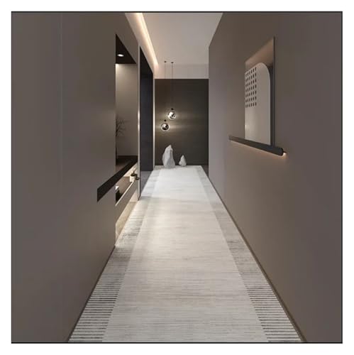 MKLHAVB Modernes Design Gang Teppich Langläufer Hotel Eingang Flur Korridor Treppe rutschfeste Matte Schlafzimmer Nachttisch Teppiche(Color03,80X600CM) von MKLHAVB