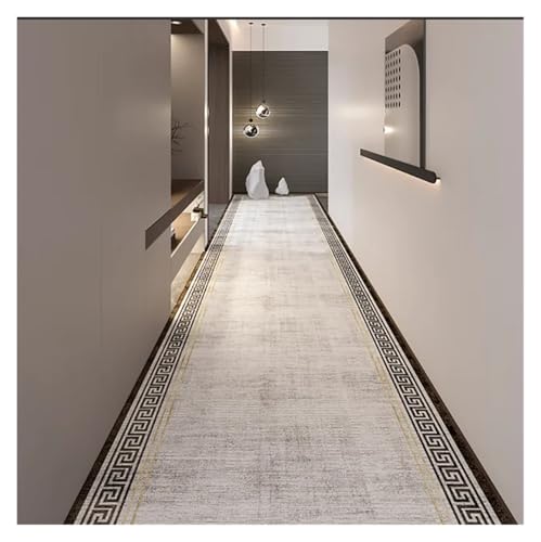 MKLHAVB Modernes Design Gang Teppich Langläufer Hotel Eingang Flur Korridor Treppe rutschfeste Matte Schlafzimmer Nachttisch Teppiche(Color06,120X500CM) von MKLHAVB