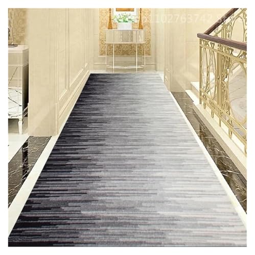 MKLHAVB Modernes Design Gang Teppich Langläufer Hotel Eingang Flur Korridor Treppe rutschfeste Matte Schlafzimmer Nachttisch Teppiche(Color07,80X900CM) von MKLHAVB