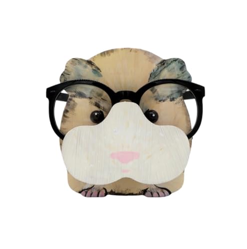 MKLHAVB Tierform Brillenhalter 3D Tier Gläser Rack Nette Cartoon Schnitzereien Sonnenbrille Display Rack Regal Brillen Ständer Schmuck Holz Halter Schaufenster Brillengestelle in tierform(Hamster) von MKLHAVB