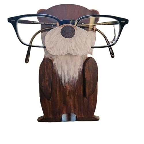 MKLHAVB Tierform Brillenhalter 3D Tier Gläser Rack Nette Cartoon Schnitzereien Sonnenbrille Display Rack Regal Brillen Ständer Schmuck Holz Halter Schaufenster Brillengestelle in tierform(Otter) von MKLHAVB