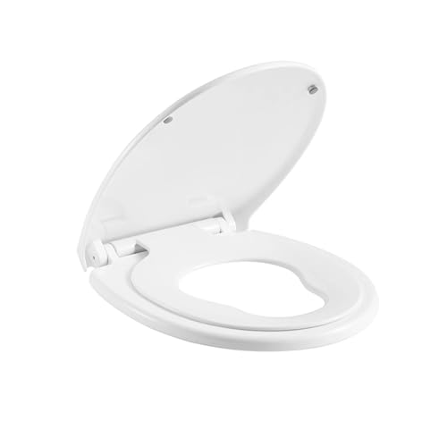 Runder Toilettensitz und Deckel aus Kunststoff mit Absenkautomatik und integrierter Aussparung for das Töpfchentraining – einfache Installation Runder Toilettensitz und Deckel aus Kunststoff mit Absenkautomatik und integrierter Aussparung for das Töpfchentraining – einfache Installation von MKLHAVB