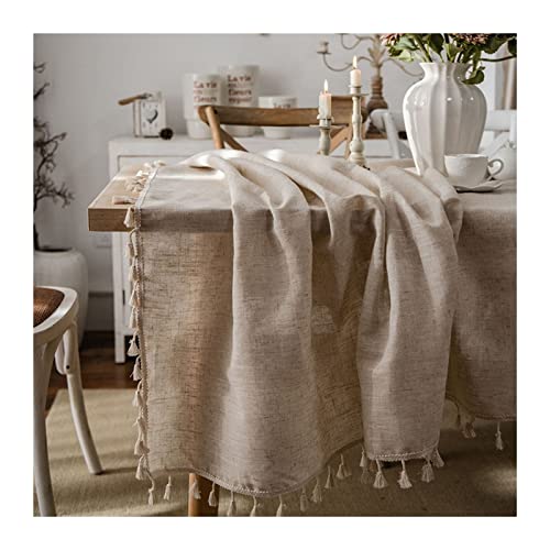 Tischdecke Quaste Tischdecke Baumwolle und Leinen Tapete Rechteckige Tischdecke for Tisch Nase de Tischabdeckung Mantel Mesa Tischtuch(140x240cm) von MKLHAVB